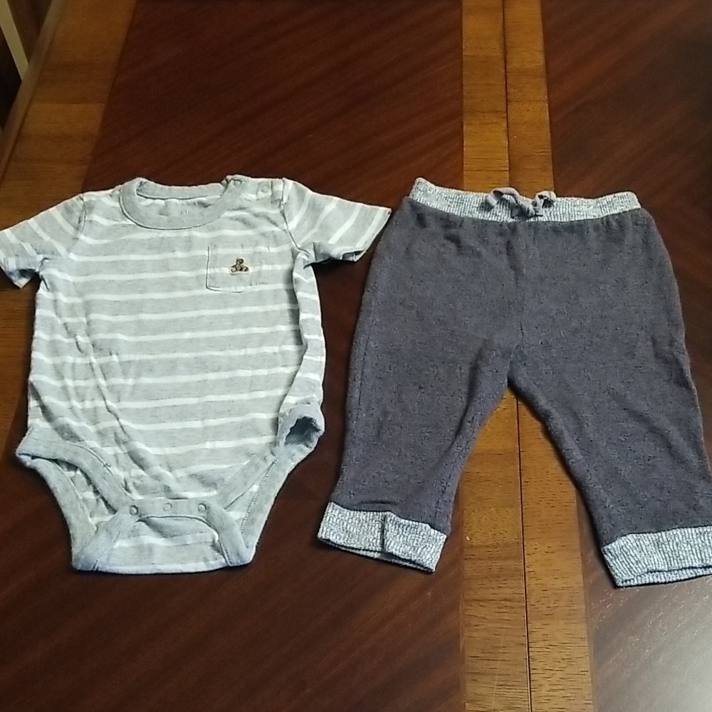 ❣5 for $25 Sale❣Janie and Jack Gray Striped Baby Set